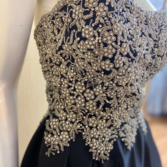 Hand beaded strapless black gown - Picture 10 of 10